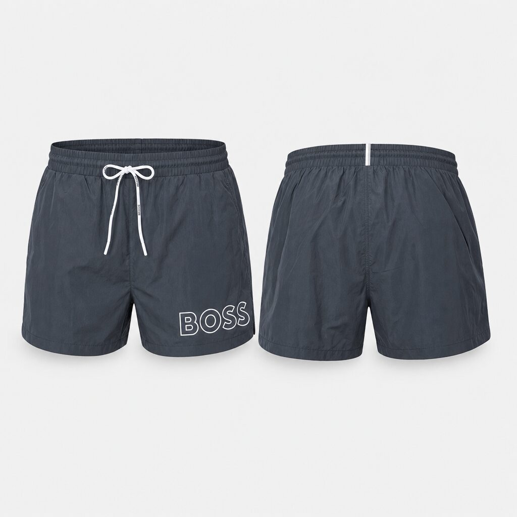 (M) Calções de Banho Boss com Cordão - Preto