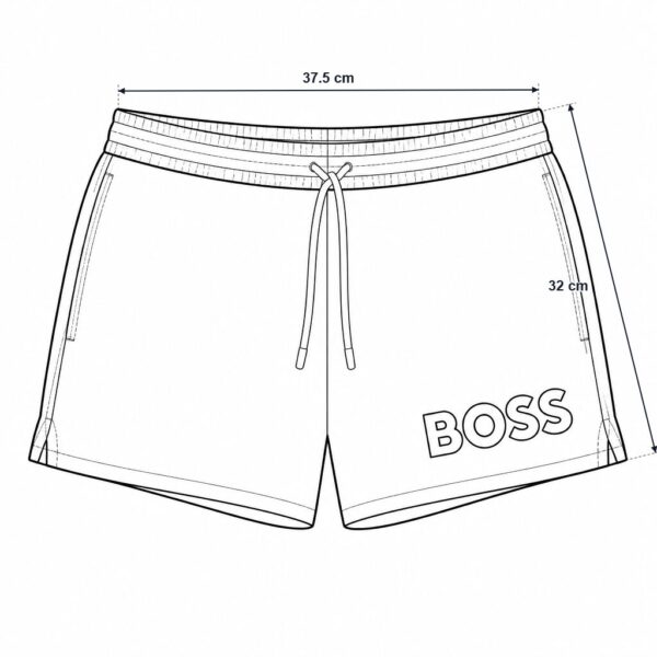 (M) Calções de Banho Boss com Cordão - Preto