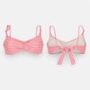 (M) Top de Biquíni Amazon Essentials Riscas - Coral e Branco