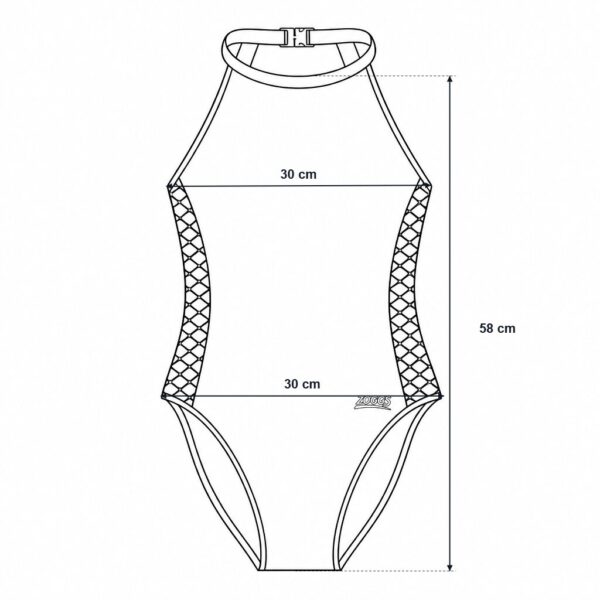 (36) Fato de Banho Zoggs Elevation Funnel Neck - Preto