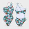 (XS) Fato de Banho Iris & Lilly Cut Out Estampado Tropical - Multicolor