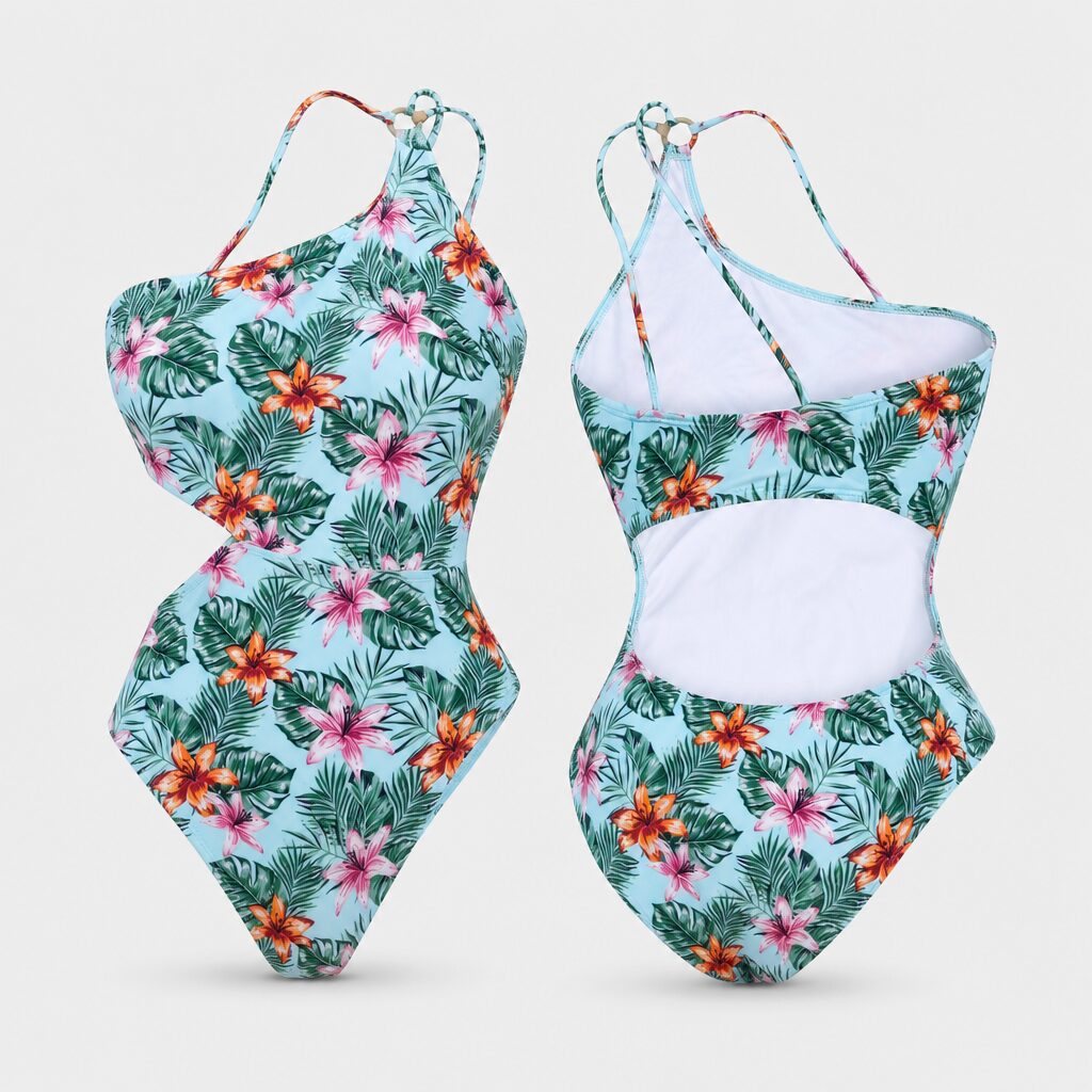(XS) Fato de Banho Iris & Lilly Cut Out Estampado Tropical - Multicolor