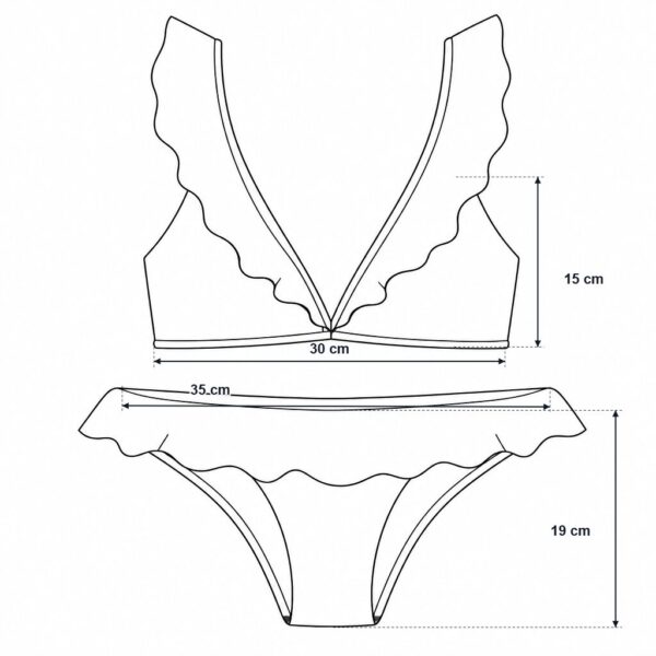 (XS) Bikini Iris & Lilly Ruffle Floral - Mostarda