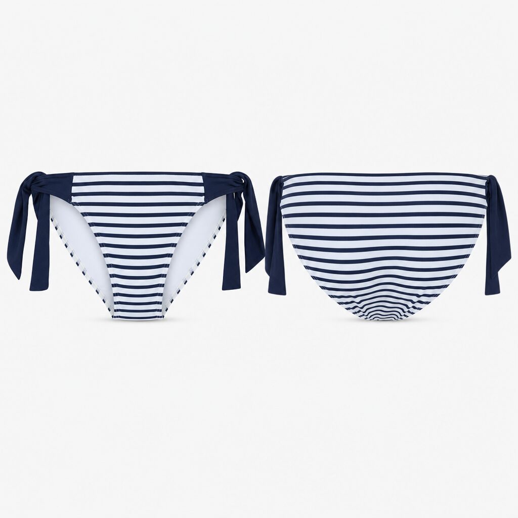 (L) Cueca Esprit Riscas com Laços Laterais - Azul e Branco