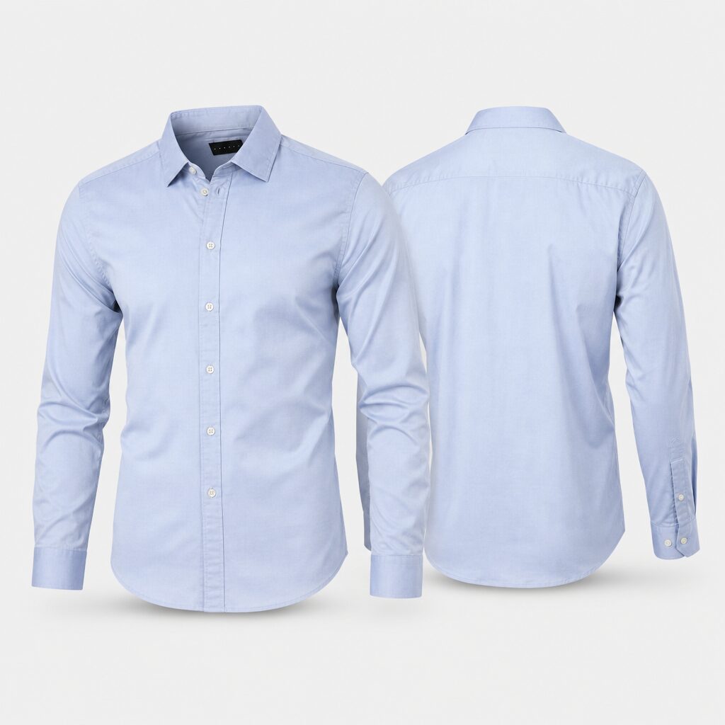 (38) Camisa Sisley Slim Fit com Botões - Azul Claro