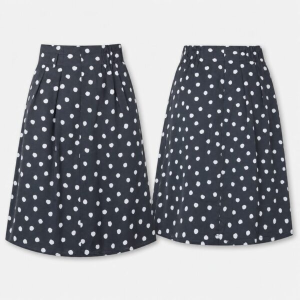 (S) Saia Allegra K com Padrão de Bolas - Preto e Branco