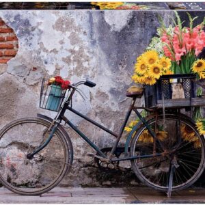 E126X3927_paste_1785231385047_0 (500 Peças) Puzzle Educa Bicicleta com Flores Inclui Cola Fix Puzzle - Colorido