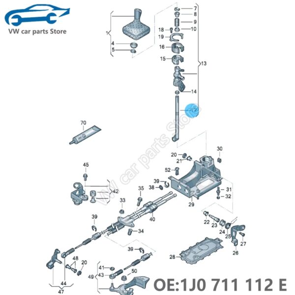 E126X3938_paste_1785253537740_5 Manete de Mudanças Compatível Audi VW Golf MK4 Bora Polo Caddy OEM 1J0711112E