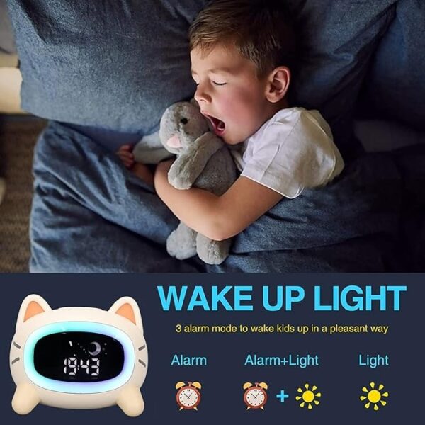 Despertador Infantil com Luz de Presença e Música ELBME Gato