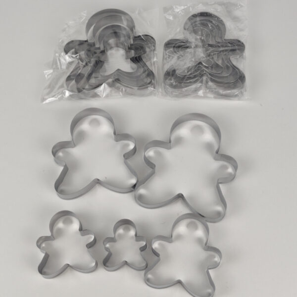 Conjunto de Cortadores de Bolachas Em Forma de Boneco de Gengibre 5 Peças