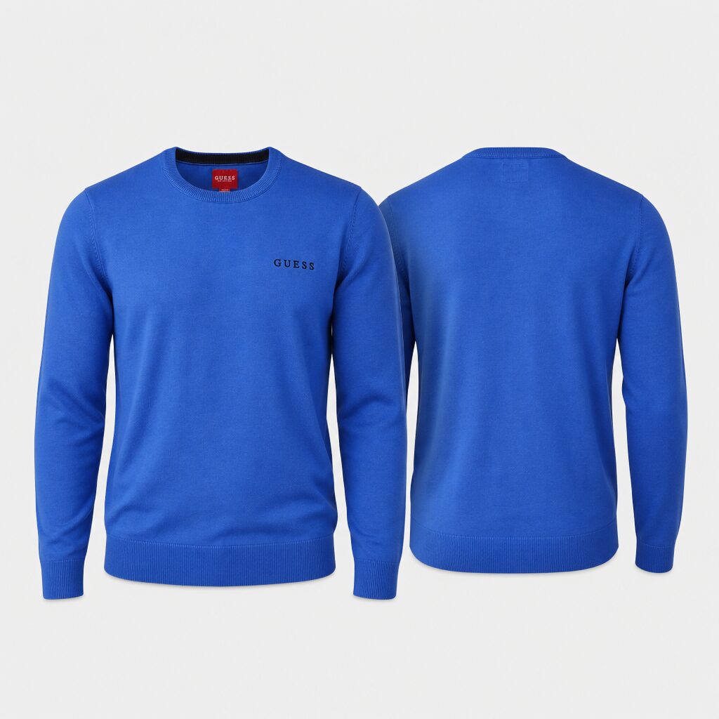 (M) Camisola Guess de Manga Comprida com Logótipo Bordado - Azul