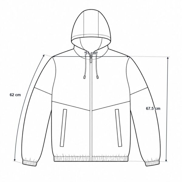 (L) Casaco com Capuz e Fecho Zip - Branco e Preto