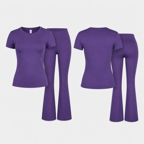 (S) Conjunto de T-shirt e Calças de Manga Curta - Roxo