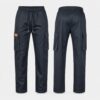 (L) Calças Cargo com Bolsos Laterais - Preto
