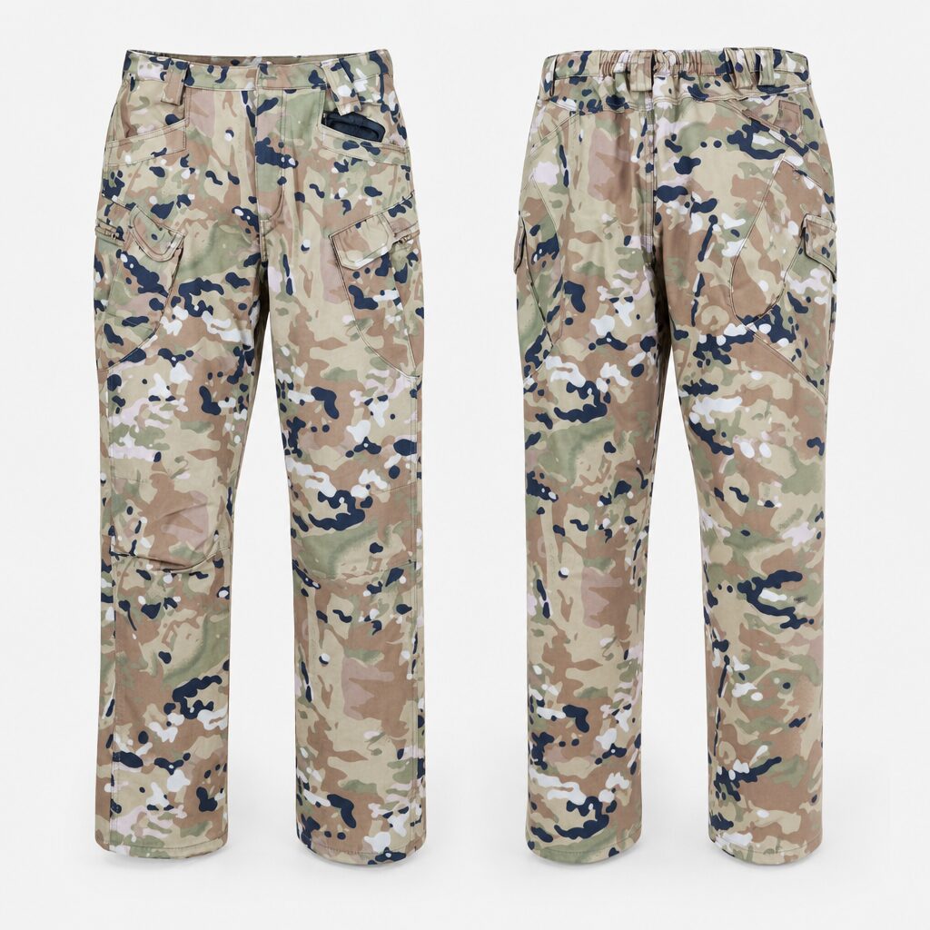 (M) Calças Camufladas com Bolsos Laterais - Multicolor