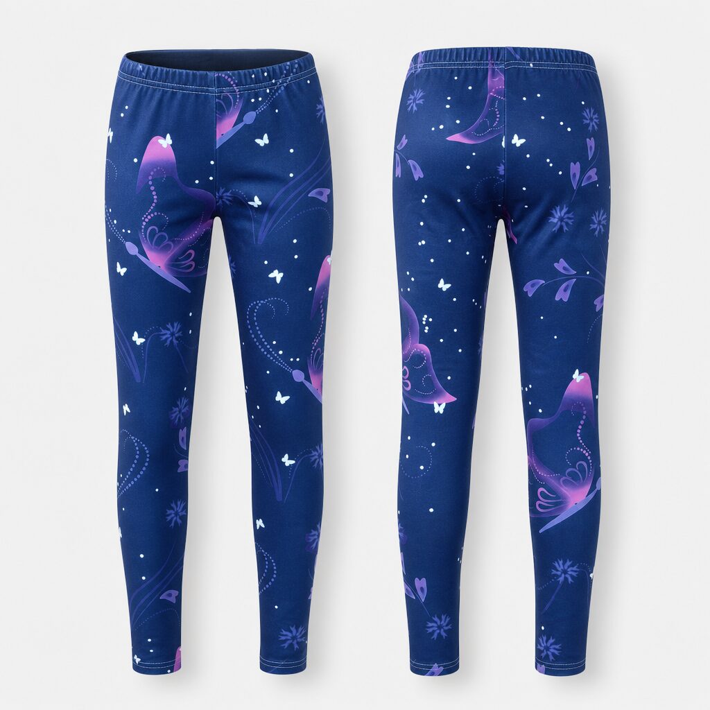 (160) Leggings com Estampado de Borboletas - Azul