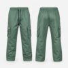 (L) Calças Cargo com Bolsos Laterais - Verde