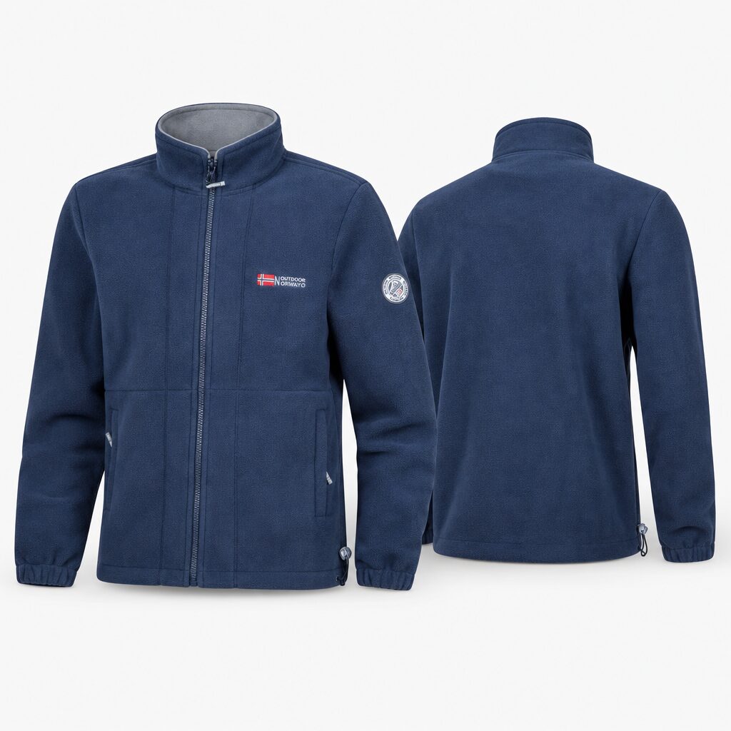 (M) Casaco Outdoor Norway com Fecho Zip - Azul