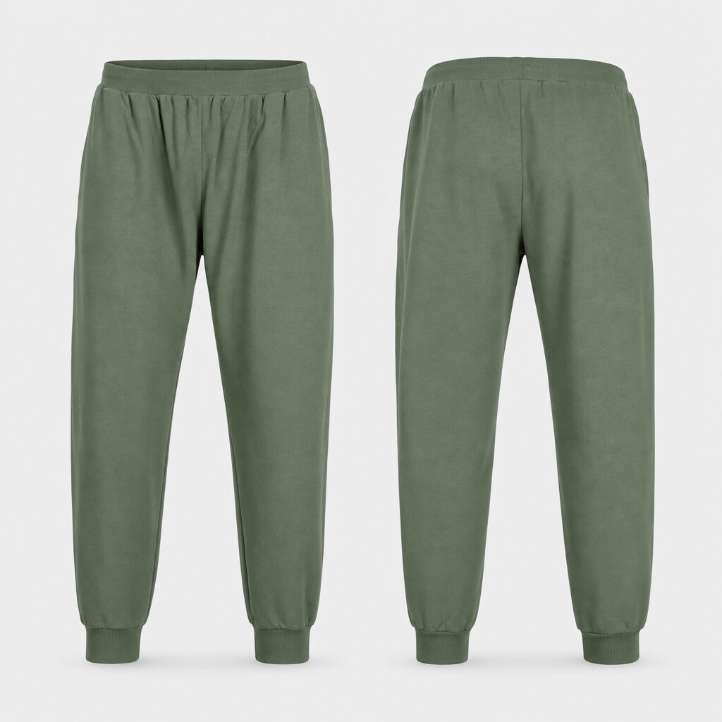 (M/30) Calças de Algodão com Punhos - Verde Militar