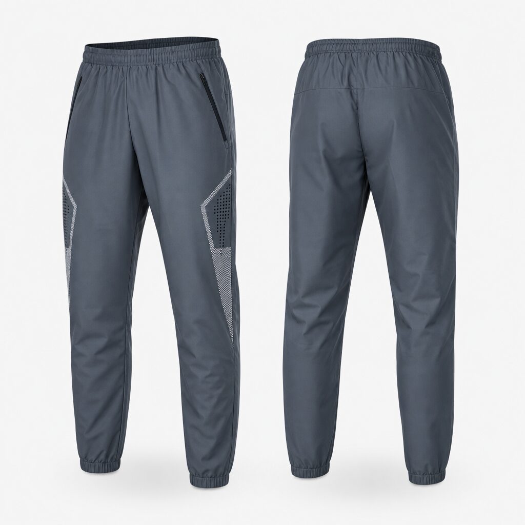 (M) Calças Desportivas com Bolsos e Detalhes Laterais - Cinza
