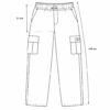 F126X4103_measured_1783694563731 (XXL) Calças Cargo com Cintura Elástica e Bolsos Laterais - Preto