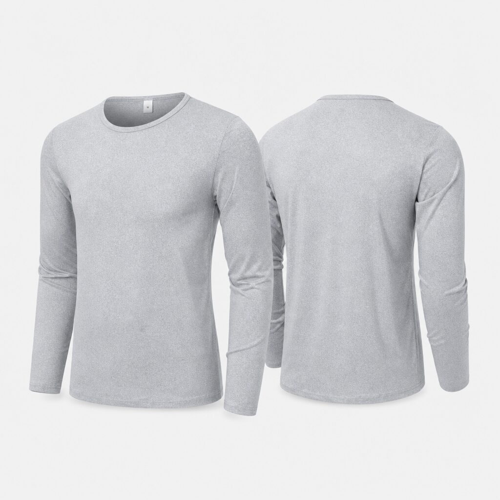 (M) Camisola Básica Cinza de Manga Comprida