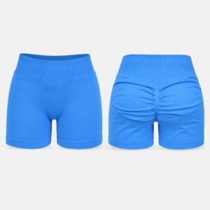 (S) Calções de Desporto com Cintura Alta - Azul