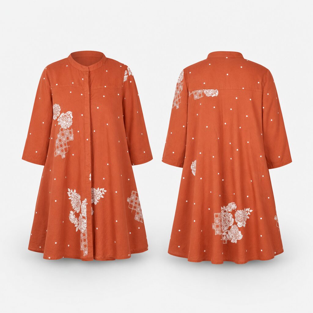 (S) Vestido Janasya com Estampado Floral - Laranja