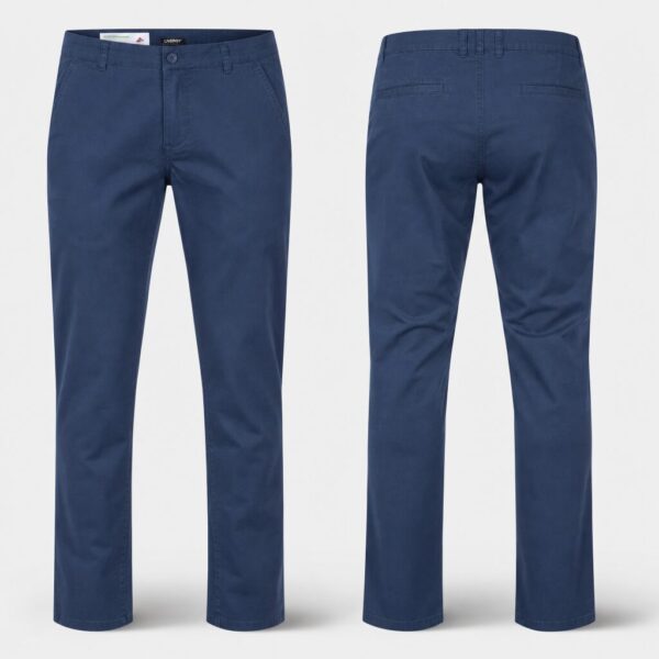 (46) Calças Chino Straight Fit com Bolsos - Azul
