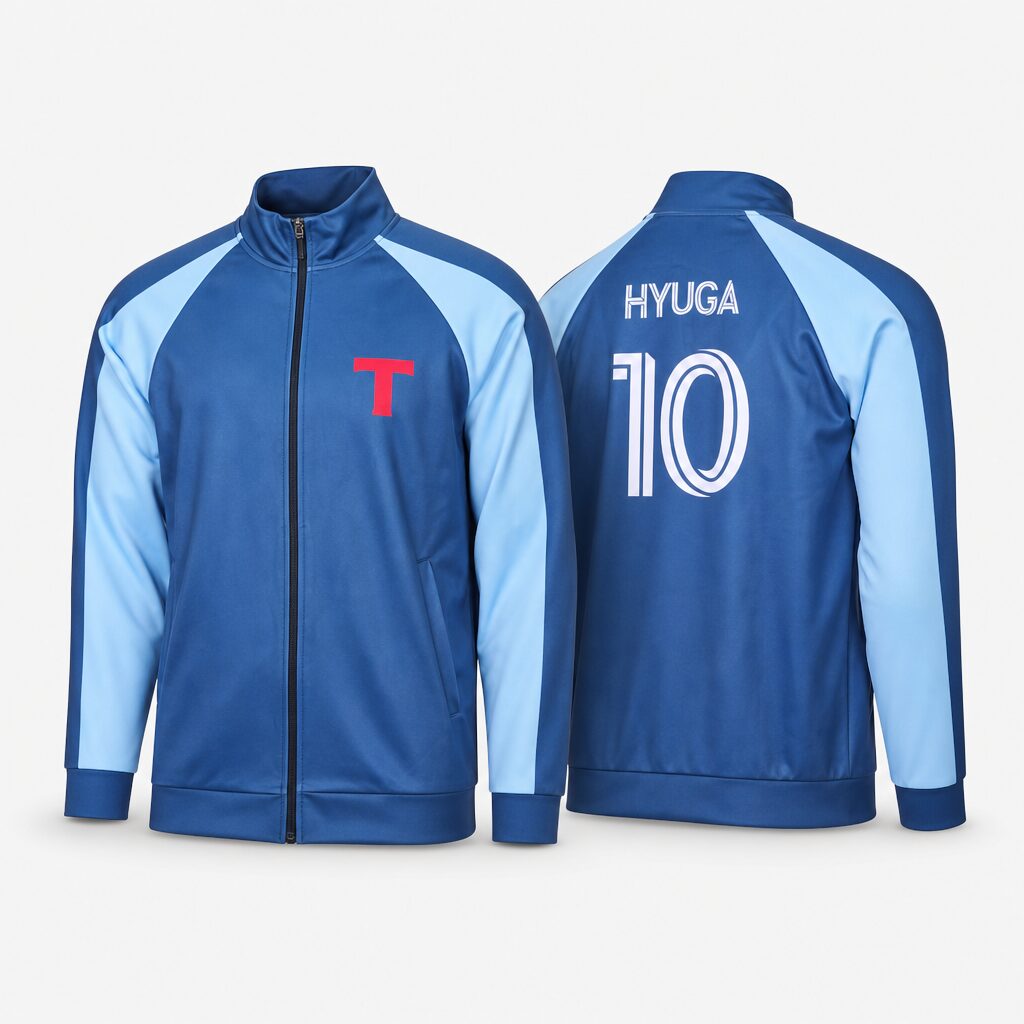 (XL) Casaco com Fecho Zip e Logótipo Frontal - Azul e Azul Claro