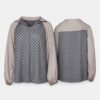 (L) Blusa de Poliéster com Padrão de Bolinhas - Preto e Branco