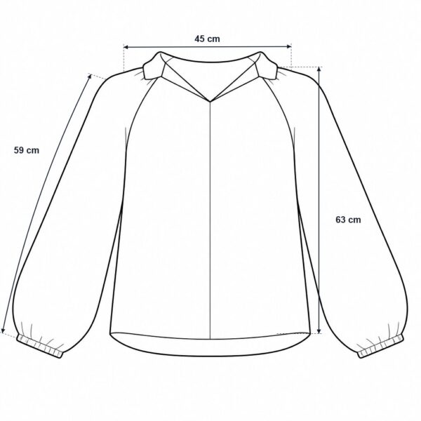 (L) Blusa de Poliéster com Padrão de Bolinhas - Preto e Branco