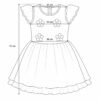 (150) Vestido Infantil com Flores Aplicadas - Azul e Rosa