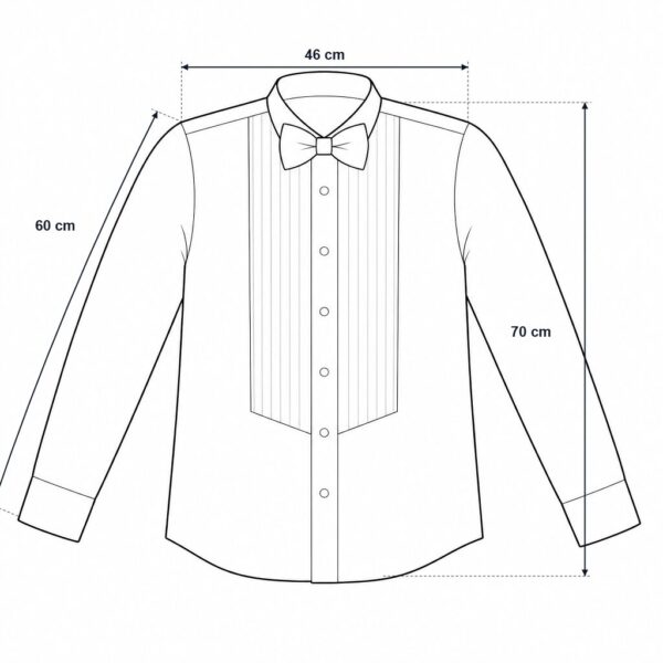 (M) Camisa de Gala com Laço e Pregas - Branco