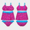 (12 Anos) Conjunto de Banho Infantil GWIN com Estampado Tropical - Rosa e Azul