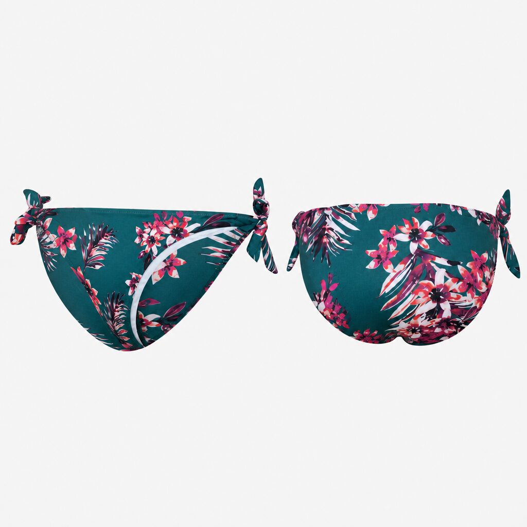 (XL) Cueca de Bikini Iris & Lilly com Padrão Floral - Dark Green Tropical
