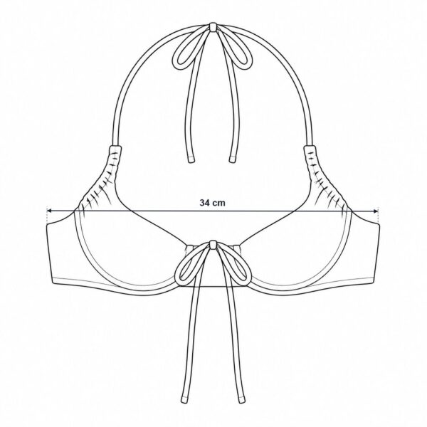 (34C) Top Bikini Pour Moi Halter com Aros Floral - Vermelho