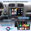 (9") Auto-rádio Android 13 6+128Gb VW Golf/Passat/Polo GPS Wi-Fi Bluetooth - Preto