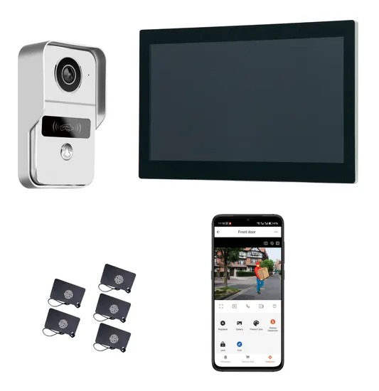 Videoporteiro Ecrã Tátil 10.1" 1080P WiFi Tuya App com Gravação AMOCAM VD0210-2W