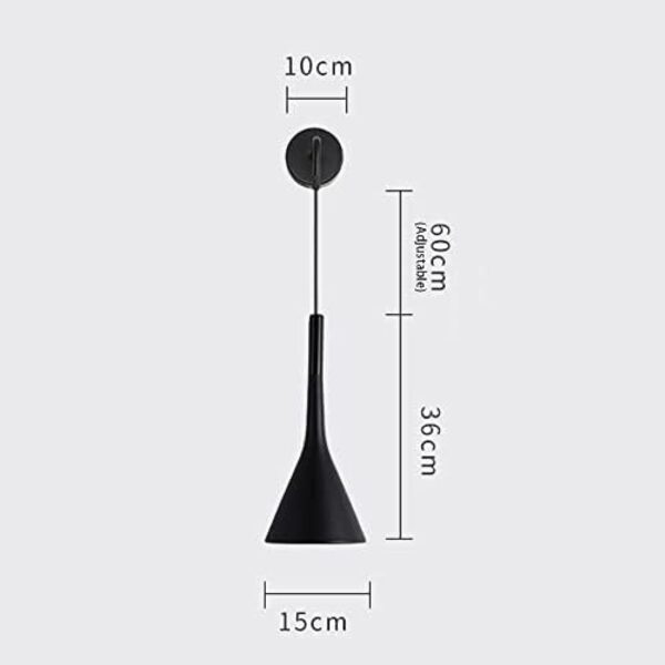 x2 Uni. Aplique de Parede LED 8W Cónico em Ferro - Preto
