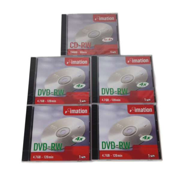 F126X4212_1785264076253_0 Pack 5 Discos Imation CD-RW e DVD-RW