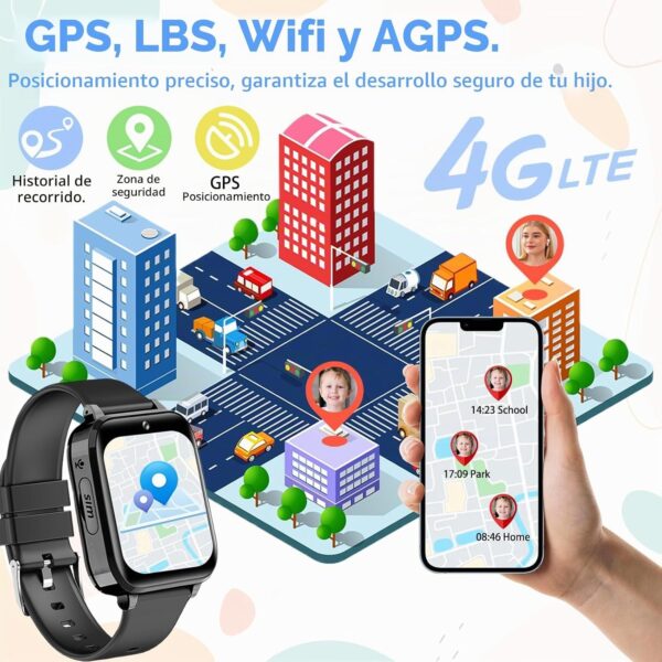 Smartwatch Infantil 4G GPS SOS Wifi Videochamada Impermeável clleylise