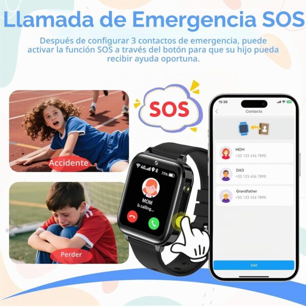 Smartwatch Infantil 4G GPS SOS Wifi Videochamada Impermeável clleylise