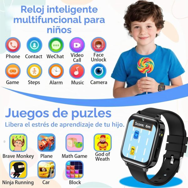 Smartwatch Infantil 4G GPS SOS Wifi Videochamada Impermeável clleylise