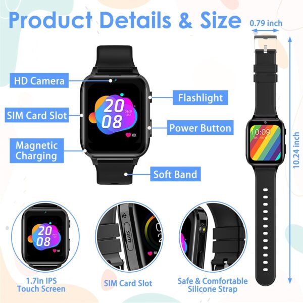 Smartwatch Infantil 4G GPS SOS Wifi Videochamada Impermeável clleylise