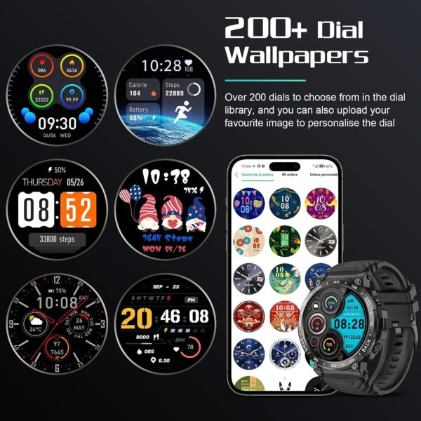 (1.52") Smartwatch Pulsefell S56 Chamadas Bluetooth IP68 Desporto - Preto