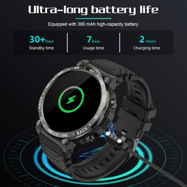 (1.52") Smartwatch Pulsefell S56 Chamadas Bluetooth IP68 Desporto - Preto