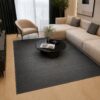 (180x160cm) Tapete Cinza Escuro - Pelo Curto e Base Antiderrapante