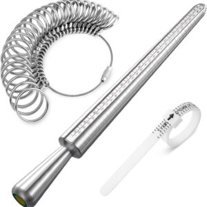 Medidor de Anéis Meowoo Kit Profissional com Vara e Escalas EU/UK/US - Metálico