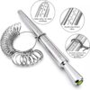 Medidor de Anéis Meowoo Kit Profissional com Vara e Escalas EU/UK/US - Metálico